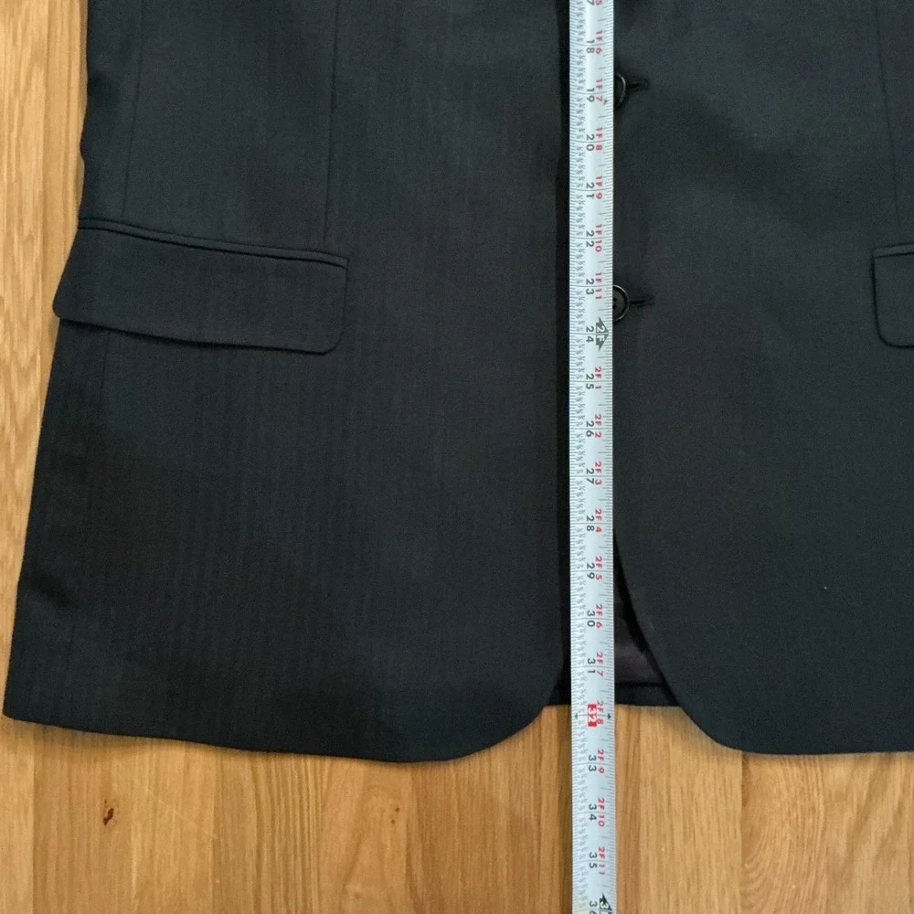 Brooks Brothers 346 Black Wool Stretch Blazer Mens 46R 2 Button‎ Sport Coat